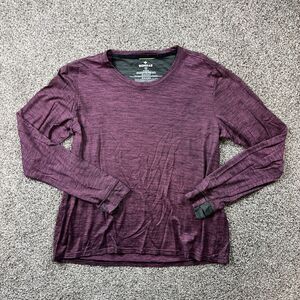 Bombas Top Womens Medium Merino Wool Crew Long Sleeve Tee Shirt Purple Outdoor